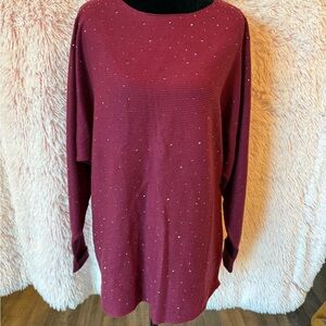 Elegant Burgundy Crew Neck Sweater